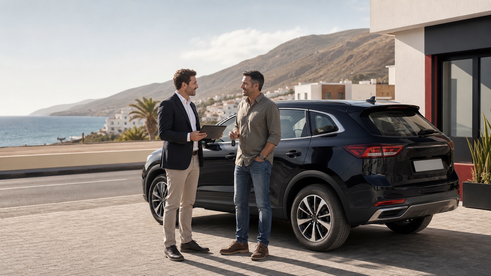 Atención directa junto a un coche en Tenerife